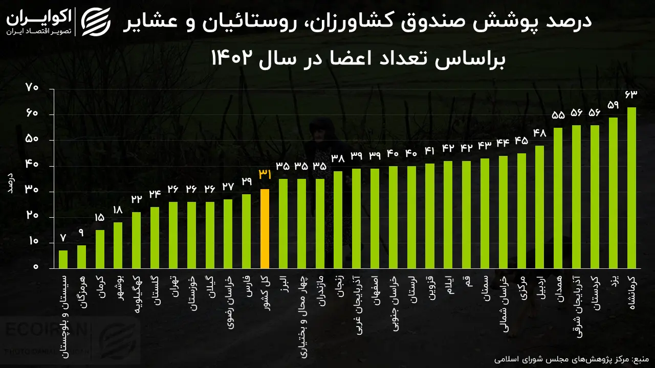 فقط ۲۲ درصد روستاییان واجد شرایط عضو فعال صندوق بیمه هستند