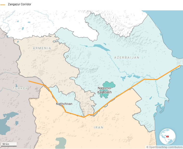 کریدور زنگزور ایران آذربایجان ارمنستان