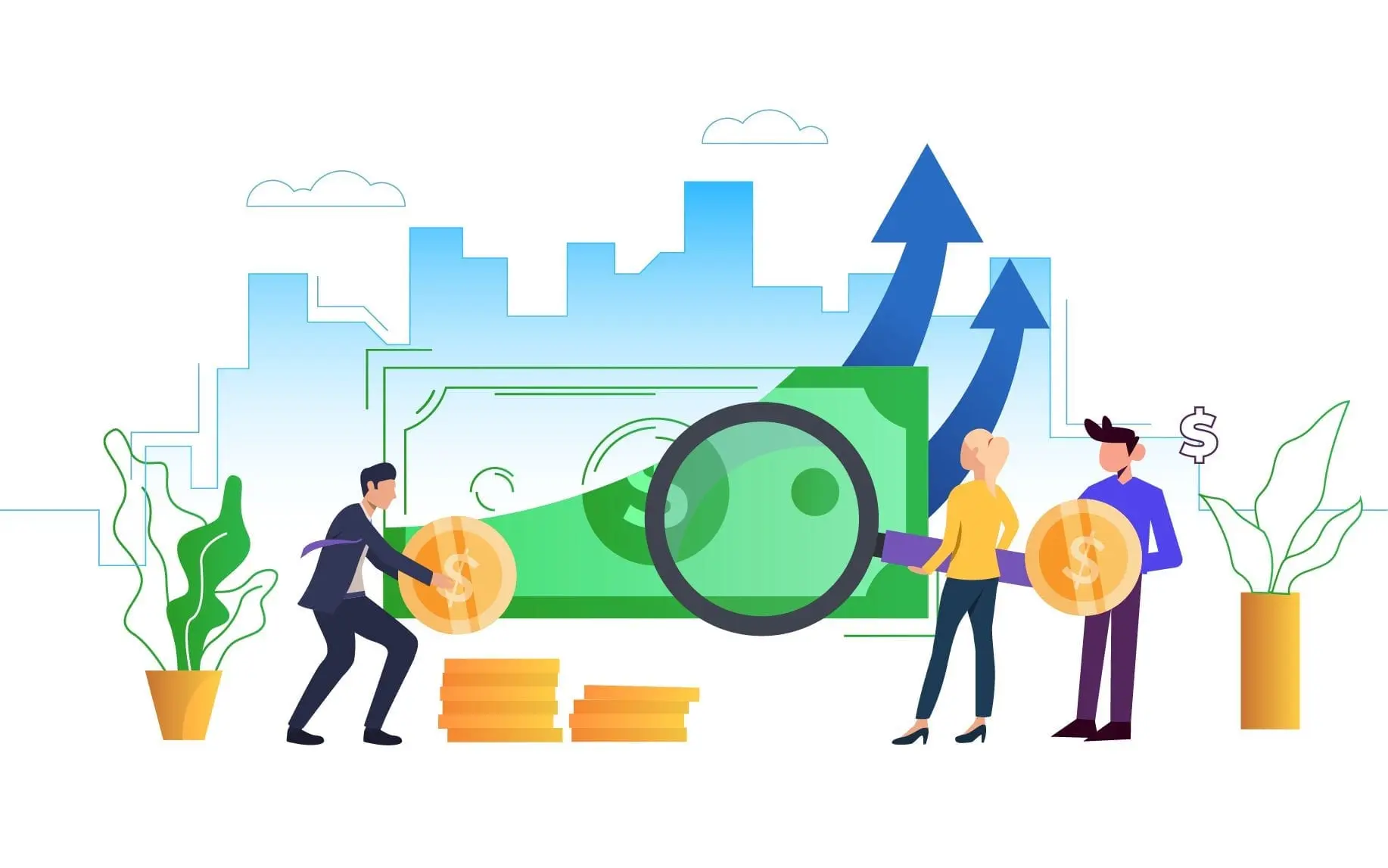 ذره بین، اسکناس و اقتصاد و کتاب