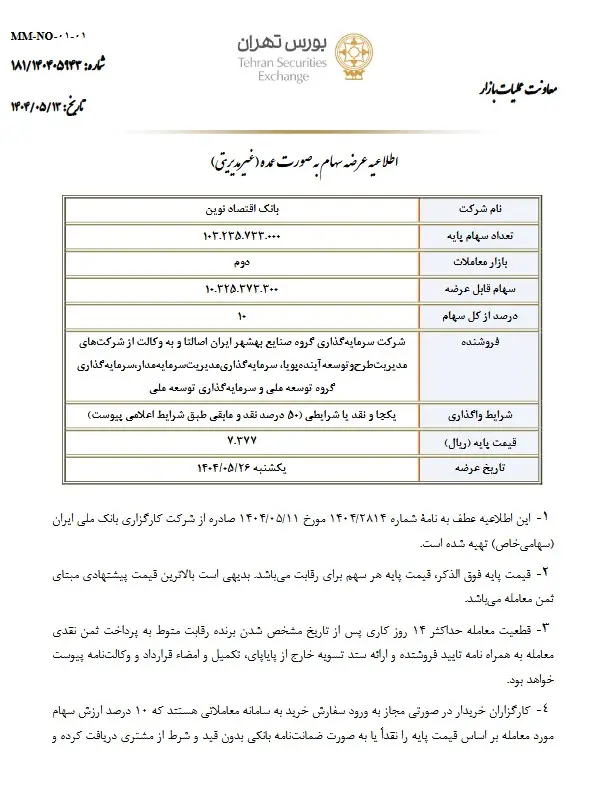 بورس اقتصاد
