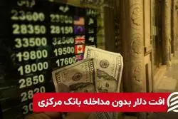 افت دلار بدون مداخله بانک مرکزی