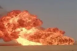 انفجار لوله نفتی در خوزستان 