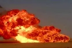 انفجار لوله نفتی در خوزستان 