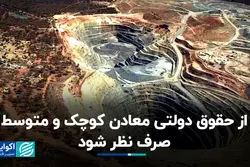 از حقوق دولتی معادن کوچک و متوسط صرف نظر شود