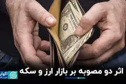 اثر دو مصوبه بر بازار ارز و سکه
