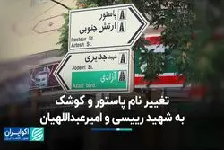 تغییر نام پاستور و کوشک به شهید رییسی و امیرعبداللهیان   