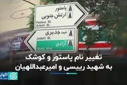 تغییر نام پاستور و کوشک به شهید رییسی و امیرعبداللهیان   