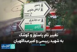 تغییر نام پاستور و کوشک به شهید رییسی و امیرعبداللهیان   