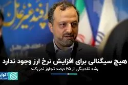 هیچ سیگنالی برای افزایش نرخ ارز وجود ندارد 