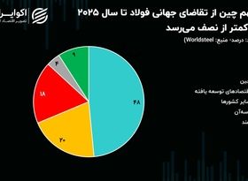 سقوط سهم چین از تقاضای جهانی فولاد به کمتر از نصف