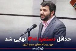 رقم نهایی حداقل دستمزد ۱۴۰۱