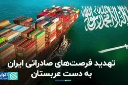 تهدید فرصت‌های صادراتی ایران به دست عربستان