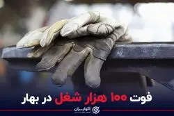 فوت ۱۰۰ هزار شغل در بهار