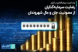  رضایت سرمایه‌گذاران از مصونیت جان و مال شهروندان/  رشد امنیت سرمایه‌گذاری در کشور