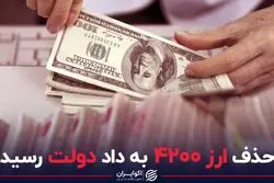 حذف ارز ۴۲۰۰ به داد دولت رسید