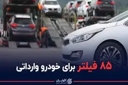 ۸۵ فیلتر برای خودرو وارداتی 