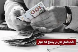 افت فشار دلار در ارتفاع 25 هزار