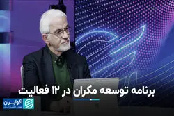 برنامه توسعه مکران در ۱۲ فعالیت