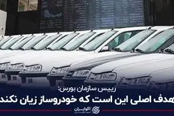 رئیس سازمان بورس: هدف اصلی این است که خودروساز زیان نکند