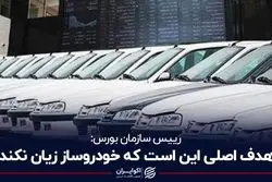 رئیس سازمان بورس: هدف اصلی این است که خودروساز زیان نکند