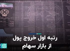 رتبه اول خروج پول از بازار سهام  