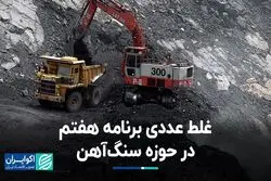 غلط عددی برنامه هفتم در حوزه سنگ‌آهن