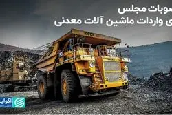 مصوبات مجلس برای واردات ماشین آلات معدنی