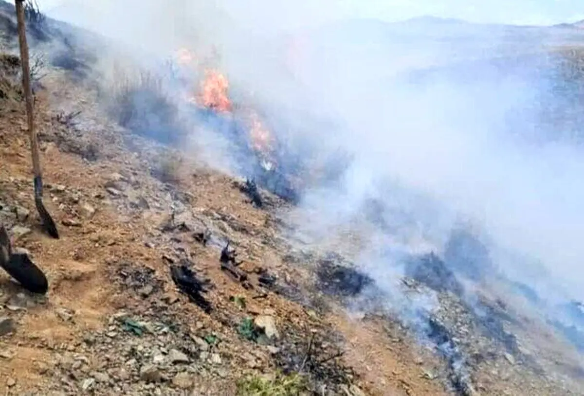 انفجار ناشی از برخورد ریزپرنده در شیراز / اراضی کشاورزی دچار حریق شد