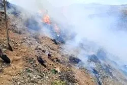 انفجار ناشی از برخورد ریزپرنده در شیراز / اراضی کشاورزی دچار حریق شد