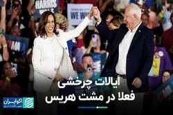 کامالا هریس برنده فعلی ایالات چرخشی