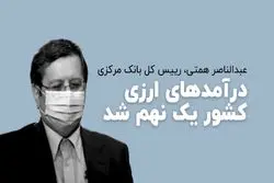  همتی: درآمدهای ارزی کشور یک نهم شد