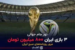 ۳ بازی ایران ۸۰۰ میلیون تومان 