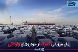زمان میزبانی گمرک از خودروهای وارداتی