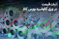 ثبات قیمت در ورق گالوانیزه بورس کالا