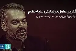 بزرگترین عامل نارضایتی علیه نظام
