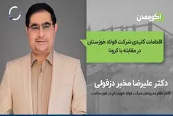 اقدامات کلیدی شرکت فولاد خوزستان در مقابله با کرونا