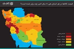 یک دهه تورم استانی؛ ایلام در صدر افزایش قیمت‌ها
