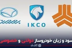 سود و زیان خودروساز دولتی و خصوصی