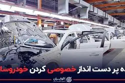 جاده پر دست انداز خصوصی کردن خودروسازان