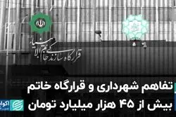 تفاهم شهرداری و قرارگاه خاتم، بیش از ۴۵ هزار میلیارد تومان