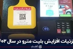 جزئیات افزایش قیمت بلیت مترو در سال ۱۴۰۲