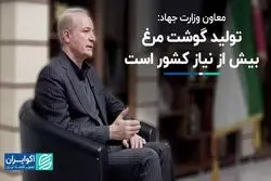 تولید گوشت مرغ بیش از نیاز کشور است