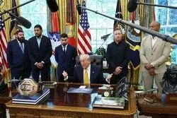 مجادله ترامپ و خبرنگار بر سر ایران/تکرار ادعای احتمال توافق با ایران از سوی ترامپ؛ هرگز ضرب‌الاجلی در کار نخواهد بود