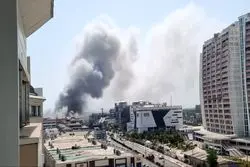 آتش‌سوزی مجتمع تجاری ونوس منطقه آزاد انزلی را تعطیل کرد