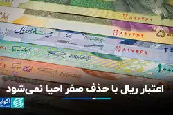 اعتبار ریال با حذف صفر احیا نمی‌شود