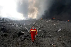  تصاویری از محل حادثه انفجار در بندرعباس