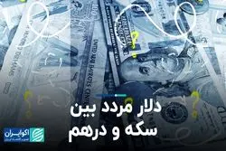 دلار مردد بین سکه و درهم