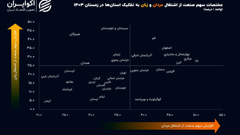 سبقت زنان 5 استان از مردان در صنعت 