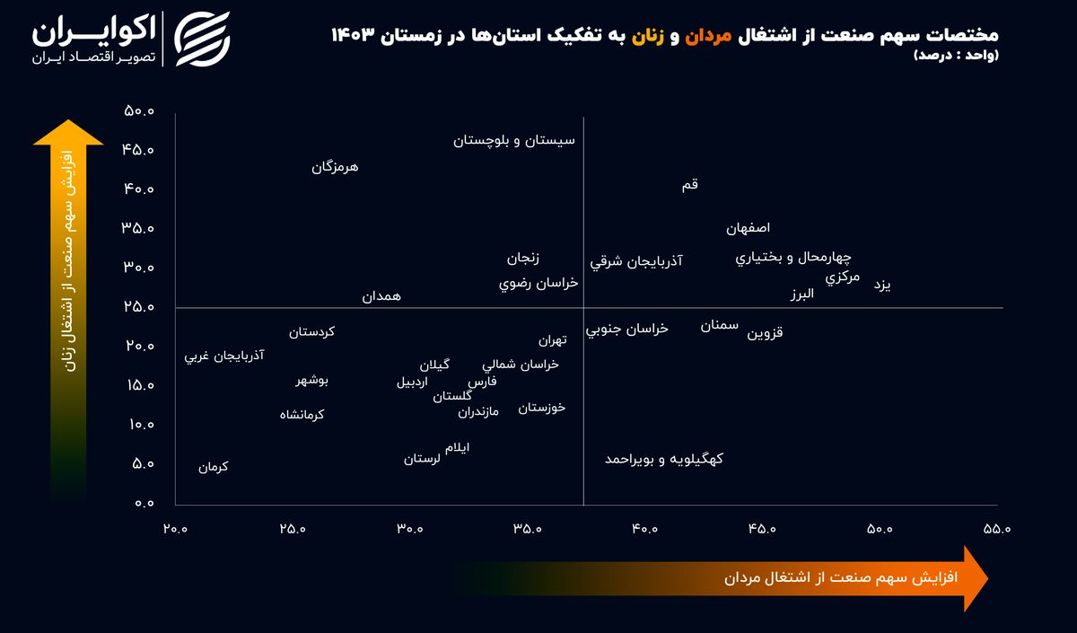سبقت زنان 5 استان از مردان در صنعت