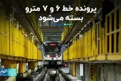 پرونده خط ۶ و ۷ مترو بسته می شود